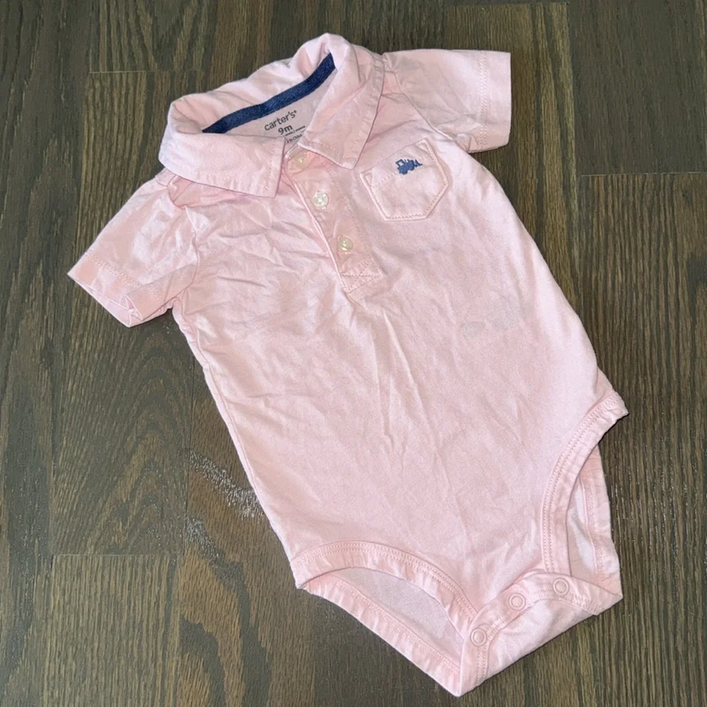 Carter's 2-Piece Polo Bodysuit & Plaid Shorts Set | 9M